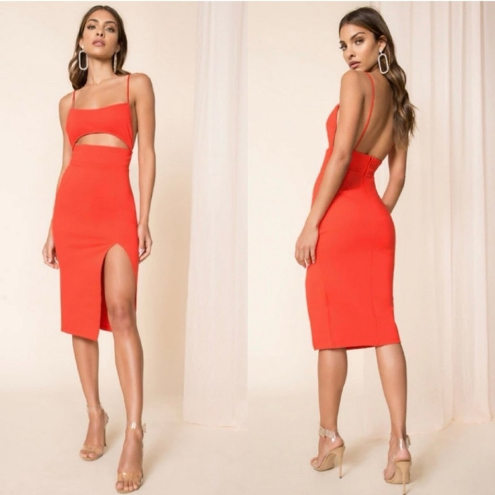 Superdown Red Backless Dress